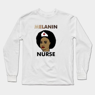 Afro Melanin Nurse, Black History African Long Sleeve T-Shirt